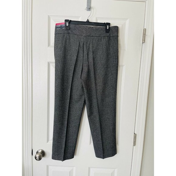 NWT Investments Petite PARK AVE fit Pull-On Straight Leg Tweed Pants w/ Pockets - Picture 5 of 10